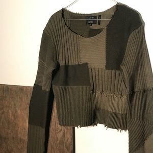 HELMUT LANG DISTRESSED PATCHWORK SWEATER